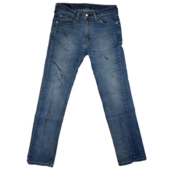 Levi's 513 Blue Jeans Size 31x32 Slim Straight Leg Mid-Rise Stretch Denim Men's - Picture 2 of 16